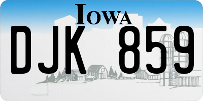 IA license plate DJK859