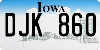 IA license plate DJK860