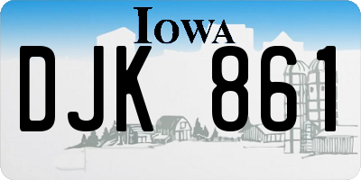 IA license plate DJK861