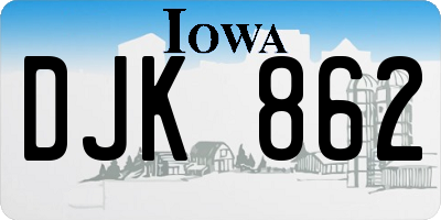 IA license plate DJK862