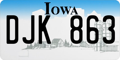 IA license plate DJK863