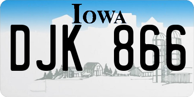 IA license plate DJK866