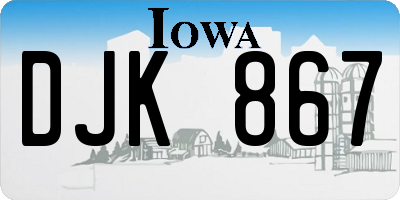 IA license plate DJK867