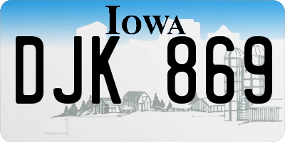 IA license plate DJK869