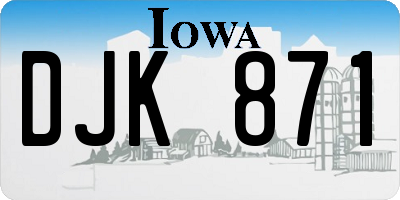IA license plate DJK871