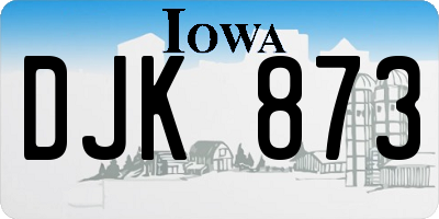 IA license plate DJK873