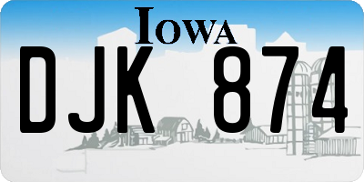 IA license plate DJK874