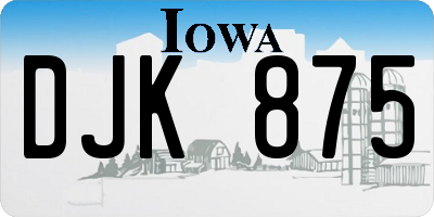 IA license plate DJK875