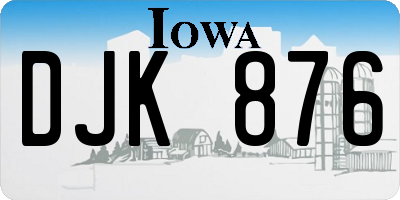 IA license plate DJK876