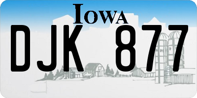 IA license plate DJK877