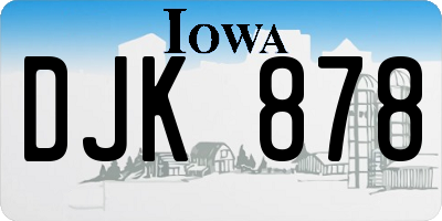 IA license plate DJK878