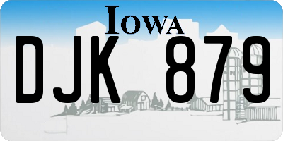 IA license plate DJK879