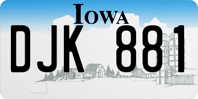 IA license plate DJK881