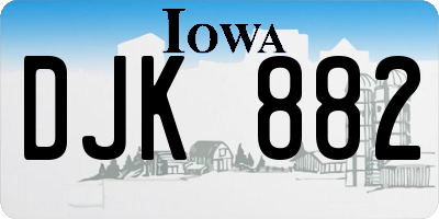 IA license plate DJK882