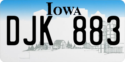 IA license plate DJK883