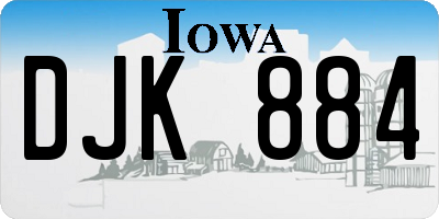 IA license plate DJK884