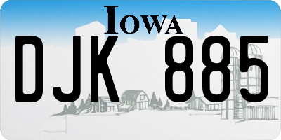 IA license plate DJK885