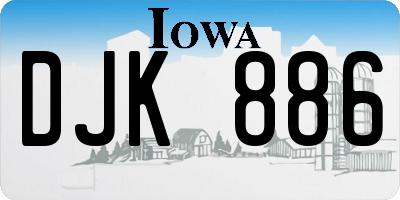 IA license plate DJK886