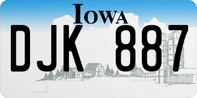 IA license plate DJK887
