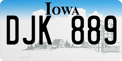 IA license plate DJK889