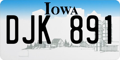 IA license plate DJK891