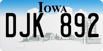 IA license plate DJK892