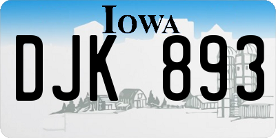 IA license plate DJK893