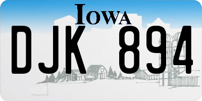 IA license plate DJK894