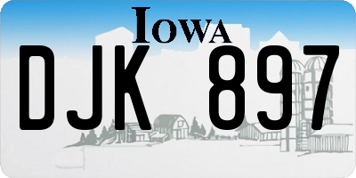 IA license plate DJK897