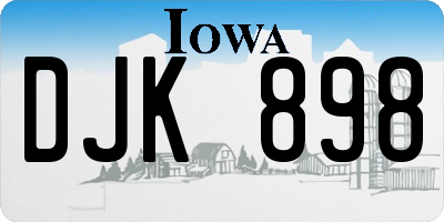 IA license plate DJK898