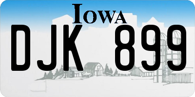 IA license plate DJK899