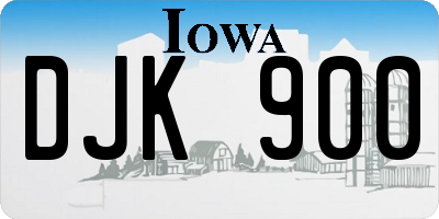 IA license plate DJK900