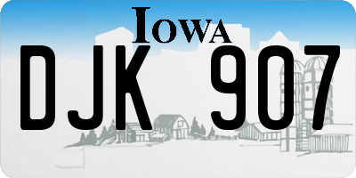 IA license plate DJK907