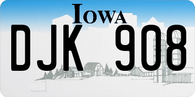 IA license plate DJK908