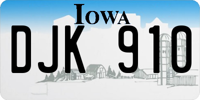 IA license plate DJK910