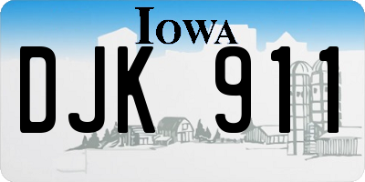 IA license plate DJK911