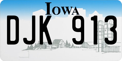 IA license plate DJK913