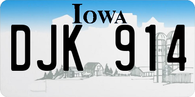 IA license plate DJK914