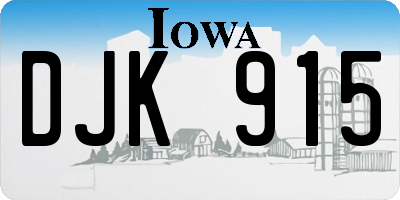IA license plate DJK915