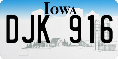 IA license plate DJK916