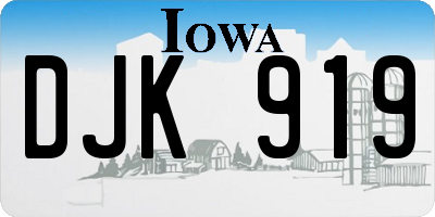 IA license plate DJK919
