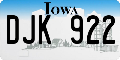 IA license plate DJK922