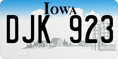 IA license plate DJK923