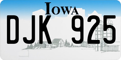 IA license plate DJK925