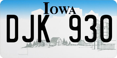 IA license plate DJK930