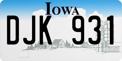 IA license plate DJK931