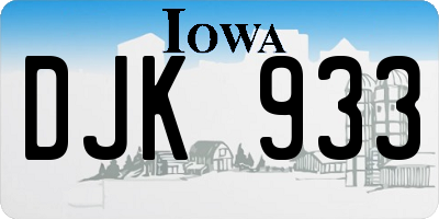IA license plate DJK933