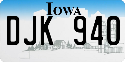 IA license plate DJK940