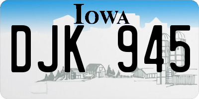 IA license plate DJK945