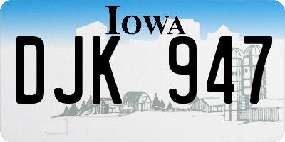 IA license plate DJK947